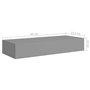 vidaXL 2X Etagères à Tiroirs Murales Etagères Flottantes Suspendues Supports Muraux Salon Salle de Séjour Maison Intérieur Gris 