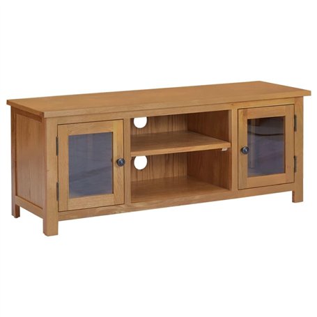 vidaXL TV Cabinet 110x35x44 cm Solid Oak Wood, TV Unit, TV Stand, Side Cabinet, TV Units, TV Stands, Side cabinets, Wooden Cabin