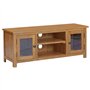 vidaXL TV Cabinet 110x35x44 cm Solid Oak Wood, TV Unit, TV Stand, Side Cabinet, TV Units, TV Stands, Side cabinets, Wooden Cabin