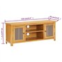 vidaXL TV Cabinet 110x35x44 cm Solid Oak Wood, TV Unit, TV Stand, Side Cabinet, TV Units, TV Stands, Side cabinets, Wooden Cabin