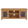 vidaXL TV Cabinet 110x35x44 cm Solid Oak Wood, TV Unit, TV Stand, Side Cabinet, TV Units, TV Stands, Side cabinets, Wooden Cabin