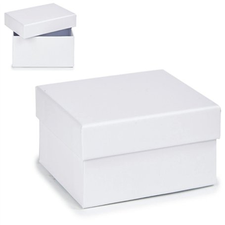 DKD Home Decor Boîte multifonction en carton blanc, dimensions 8,5 x 5 x 12,5 cm
