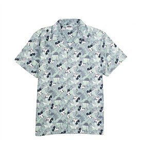 CERDÁ LIFE'S LITTLE MOMENTS D'été Homme Motif 100 Chemise Manche Courte Mickey Mouse | Fabriqué en Coton 100% et Portant la Lice