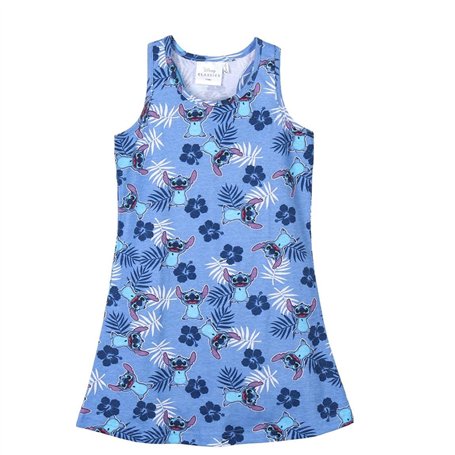 CERDÁ LIFE'S LITTLE MOMENTS Robe à Bretelle Fille de Stitch Fait de 100% Coton | Licence Officielle Disney, Bleu, 6 Ans