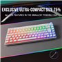 Mars Gaming MKCLOUD, Clavier Mécanique sans Fil RGB Blanc, Ultra-Compact 75%, Switch Outemu SQ Pro Bleu, Langue Français