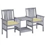 vidaXL Acacia Solide Chaises de Jardin avec Table à Thé et Coussins Fauteuils de Salle à Manger d'Extérieur Mobilier de Patio Me
