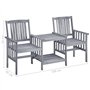 vidaXL Acacia Solide Chaises de Jardin avec Table à Thé et Coussins Fauteuils de Salle à Manger d'Extérieur Mobilier de Patio Me