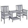 vidaXL Acacia Solide Chaises de Jardin avec Table à Thé et Coussins Fauteuils de Salle à Manger d'Extérieur Mobilier de Patio Me