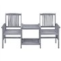 vidaXL Acacia Solide Chaises de Jardin avec Table à Thé et Coussins Fauteuils de Salle à Manger d'Extérieur Mobilier de Patio Me