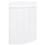 vidaXL Panier à linge d'angle 60 L bambou blanc