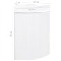vidaXL Panier à linge d'angle 60 L bambou blanc