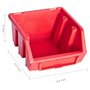 vidaXL Kit de bacs de stockage et panneaux muraux 136pcs rouge et noir, kit de bacs, kit de bacs muraux, panneau mural, boîte em
