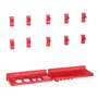 vidaXL Kit de bacs de stockage et panneaux muraux 136pcs rouge et noir, kit de bacs, kit de bacs muraux, panneau mural, boîte em