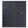 vidaXL Kit de bacs de stockage et panneaux muraux 136pcs rouge et noir, kit de bacs, kit de bacs muraux, panneau mural, boîte em