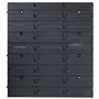 vidaXL Kit de Bacs de Stockage et Panneaux Muraux 128 pcs Boîte d'Empilage Système de Stockage d'Outils Garage Atelier de Bricol