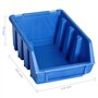 vidaXL Kit de Bacs de Stockage et Panneaux Muraux 128 pcs Boîte d'Empilage Système de Stockage d'Outils Garage Atelier de Bricol