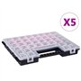 vidaXL Boîtes d'assortiment 5 pcs 385x283x50 mm Plastique, mallette d'assortiment, boîte à outils, organisateur d'outils, mallet