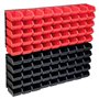 vidaXL Kit de Bacs de Stockage et Panneaux Muraux 96 pcs Boîte d'Empilage Système de Stockage d'Outils Garage Atelier de Bricola