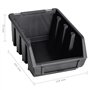 vidaXL Kit de Bacs de Stockage et Panneaux Muraux 96 pcs Boîte d'Empilage Système de Stockage d'Outils Garage Atelier de Bricola