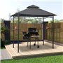 vidaXL Belvédère de Barbecue Chapiteau Tente Tonnelle Pavillon Extérieur Résistant aux Intempéries 240x150x255 cm Anthracite Aci