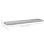 vidaXL Etagère Murale Flottante Etagère Suspendue Support Mural Etagère de Salon Salle de Séjour Maison Intérieur Gris Béton 90x