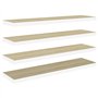 vidaXL 4X Etagères Murales Flottantes Etagères Suspendues Supports Muraux Salon Salle de Séjour Maison Intérieur Chêne et Blanc 