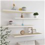 vidaXL 4X Etagères Murales Flottantes Etagères Suspendues Supports Muraux Salon Salle de Séjour Maison Intérieur Chêne et Blanc 