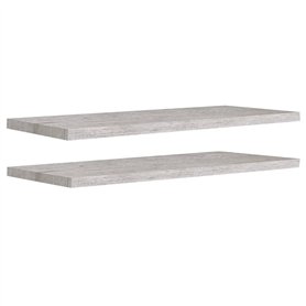 vidaXL 2X Etagères Murales Flottantes Etagères Suspendues Supports Muraux Salon Salle de Séjour Maison Intérieur Gris Béton 90x2