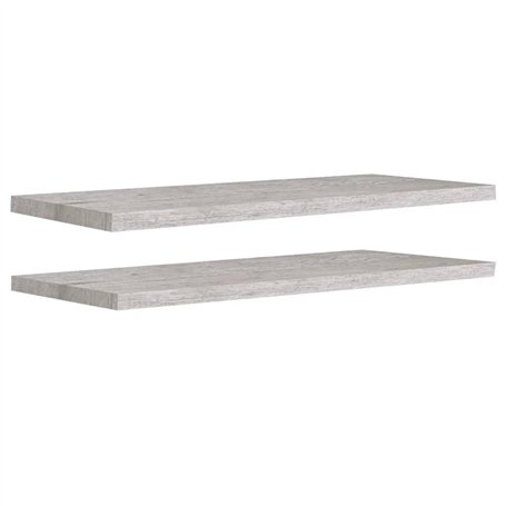 vidaXL 2X Etagères Murales Flottantes Etagères Suspendues Supports Muraux Salon Salle de Séjour Maison Intérieur Gris Béton 90x2