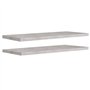 vidaXL 2X Etagères Murales Flottantes Etagères Suspendues Supports Muraux Salon Salle de Séjour Maison Intérieur Gris Béton 90x2