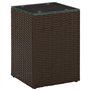 VidaXL Table d'appoint dessus verre Marron 35x35x52 cm Résine tressée