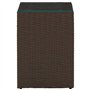 VidaXL Table d'appoint dessus verre Marron 35x35x52 cm Résine tressée
