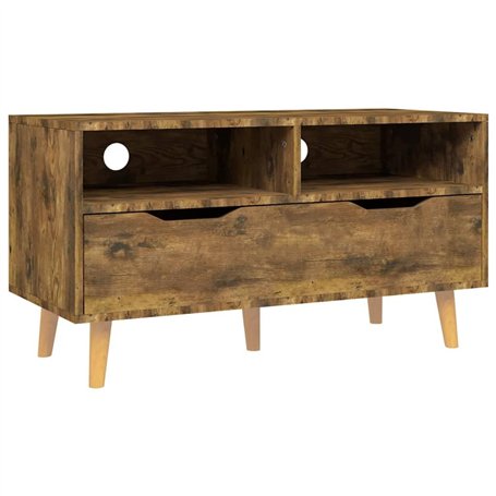 VidaXL Meuble TV Chêne fumé 90x40x48,5 cm Aggloméré, Meuble Salon