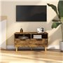 VidaXL Meuble TV Chêne fumé 90x40x48,5 cm Aggloméré, Meuble Salon