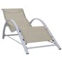 VidaXL Chaises longues 2 pcs avec table Aluminium Crème