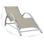VidaXL Chaises longues 2 pcs avec table Aluminium Crème