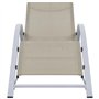 VidaXL Chaises longues 2 pcs avec table Aluminium Crème