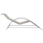 VidaXL Chaises longues 2 pcs avec table Aluminium Crème