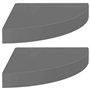 VidaXL Étagères d'angle flottantes 2 pcs Gris brillant 25x25x3,8cm MDF