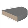 VidaXL Étagères d'angle flottantes 2 pcs Gris brillant 25x25x3,8cm MDF
