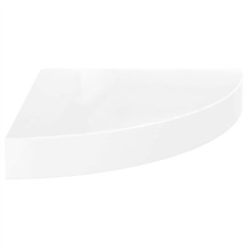VidaXL Étagère d'angle flottante Blanc brillant 25x25x3,8 cm MDF