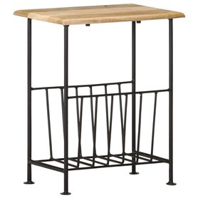 vidaXL Bois de Manguier Solide Porte-revues Magazine Table d'Appoint Table de Chevet Table de Nuit Table de Salon Maison Intérie