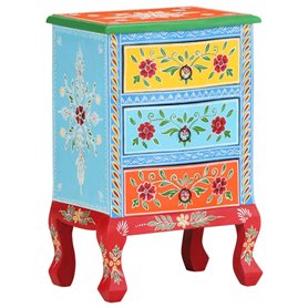vidaXL Table de Chevet Peinte à la Main Table de Nuit Armoire de Chevet Armoire de Lit Chambre à Coucher Maison Intérieur 40x30x