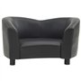 VidaXL Canapé pour chien Noir 67x41x39 cm Similicuir