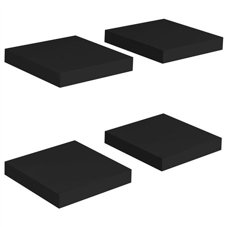 VidaXL Étagères murales flottantes 4 pcs Noir 23x23,5x3,8 cm MDF