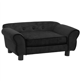VidaXL Canapé pour chien Noir 72x45x30 cm Peluche