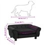 VidaXL Canapé pour chien Noir 72x45x30 cm Peluche