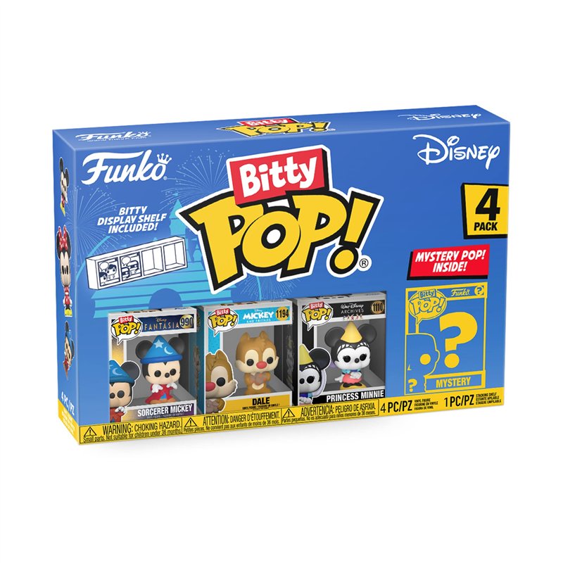 Funko Bitty Pop Disney - Sorcerer Mickey, Dale, Princess Minnie et une Mini-figurine Mystère en Surprise - 2.2 Cm Collectionnabl