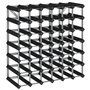 vidaXL Casier à Bouteilles pour 42 Bouteilles Range Bouteilles Stockage de Vins Porte-Bouteille Meuble à Vin Intérieur Noir Bois