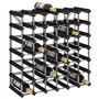 vidaXL Casier à Bouteilles pour 42 Bouteilles Range Bouteilles Stockage de Vins Porte-Bouteille Meuble à Vin Intérieur Noir Bois